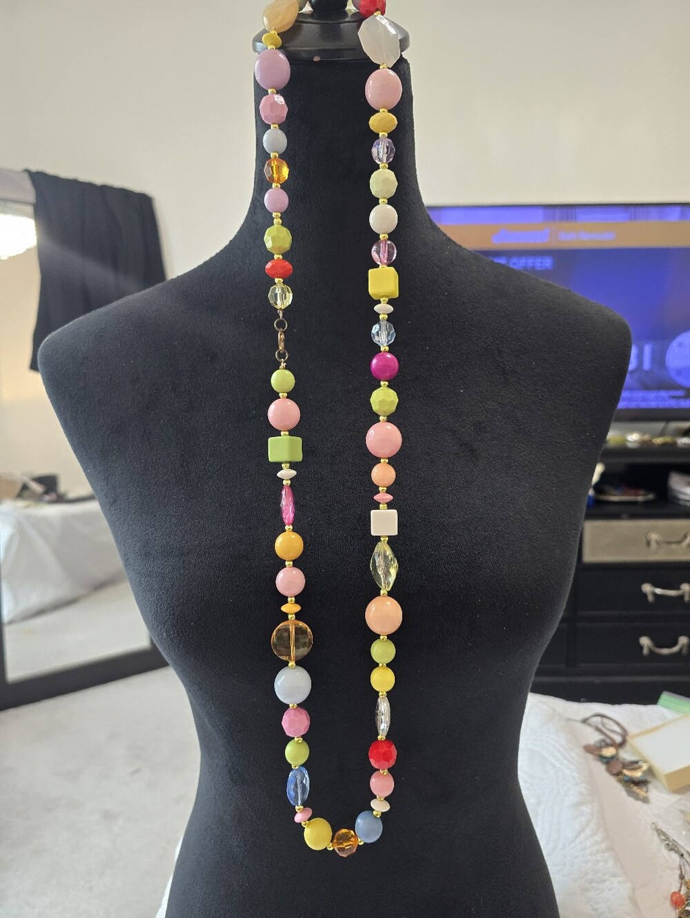 Vintage Stulnning Multicolor Beaded Long Necklace - Statement Women’s Jewelry